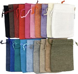 Sacchetto in Lino Rettangolare Lavabile di Alta Qualità per Gioielli <span class=keywords><strong>con</strong></span> Cordoncino per Confezioni Regalo Natalizie <span class=keywords><strong>con</strong></span> Stampa Logo Personalizzata 9*12cm - Product Image 4