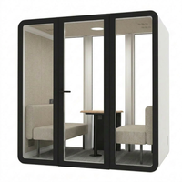 Cabine de réunion insonorisée de grande taille UI1-L pour 4 personnes, salle de silence de bureau, poste de travail acoustique haute efficacité