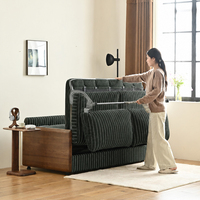 Canapé-lit pliant moderne Bulai, double, extensible, 2-en-1, multifonctionnel, pour chambre à coucher, salon, petit appartement