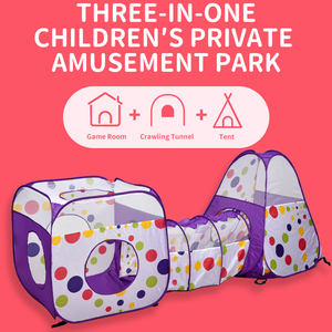 Tente de jeu d'intérieur pliable 3 en 1 <span class=keywords><strong>pour</strong></span> enfants, tente tunnel à ramper, cabane de jeu portable <span class=keywords><strong>pour</strong></span> bébés, tente de piscine à balles océaniques, <span class=keywords><strong>jeux</strong></span> d'extérieur - Product Image 3