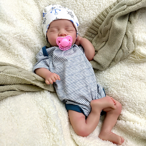 Muñeca Bebé <span class=keywords><strong>Reborn</strong></span> Educativa de 17 Pulgadas con Piel Realista, <span class=keywords><strong>Ojos</strong></span> <span class=keywords><strong>Cerrados</strong></span>, Aspecto Dormido, Suave y Bonita, Juguete para Niños, Escultura - Product Image 1