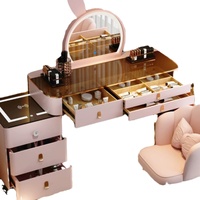 2024 chambre principale coiffeuse LED moderne Simple luxe verre maquillage bureau intelligent Internet célébrité intégré poitrine tiroirs