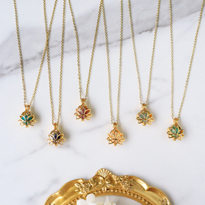 925 Sterling Silver Emerald Thô Pha Lê Đá Chủ Mề Đay Lotus Vòng Cổ Nguyên Tinh Thể Tự Nhiên Đá Quý Mặt Dây Chuyền Neckla - Product Image 5