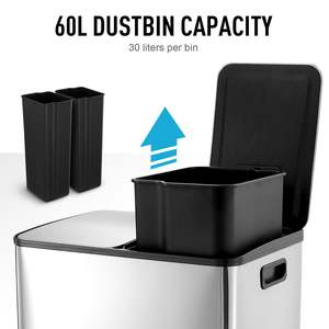 <span class=keywords><strong>Poubelle</strong></span> de 60 <span class=keywords><strong>litres</strong></span> à double compartiment - Product Image 3