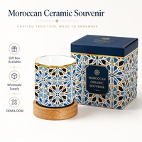 Tasses à vin en céramique de style marocain vintage personnalisées, sans poignée, avec soucoupe, compatibles lave-vaisselle et micro-ondes, réutilisables