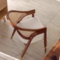 Fauteuil de salle à manger, chaise de bar, chaise d'extérieur en bois massif de style minimaliste moderne nordique français haut de gamme