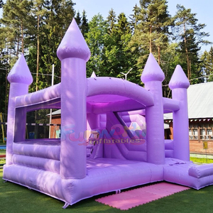 Castillo inflable lila con tobogán para fiestas infantiles, bodas y eventos, venta al por mayor. - Product Image 3