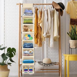 1 Pack Hanging <b>Shoe</b> Organizer 8 Shelf With Side Pockets For Closet <b>Storage</b> Behind Door Wall Mount Fabric Organizer - Product Image 2