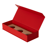 Caja de Regalo Magnética Rígida Roja Mate con Logotipo Personalizado, Ecológica de Alta Gama, con Lámina Dorada y UV Localizado para Empaque de Alimentos