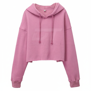 เสื้อฮู้ดครอปของผู้หญิงเสื้อครอปแบบสั่งทำสีล่าสุด - Product Image 1