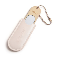 Miroir de Maquillage Portable Créatif en Métal, Luxe Léger, avec Housse en Cuir PU, Prise en Charge du LOGO Personnalisé