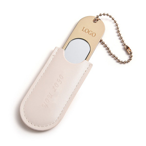 Gương trang điểm cầm tay cao cấp bằng kim loại sáng tạo, có vỏ bọc bằng da PU, hỗ trợ in logo tùy chỉnh - Product Image 4