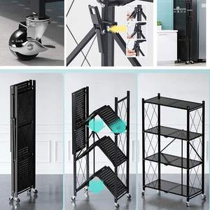 שטאל ריגל מתקפל מתכת מדפים מתקפל מדף אחסון מתכת פלדה מתלה מדפי מתכת בית אחסון מדף estante de casa - Product Image 5