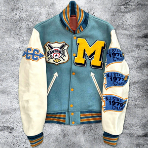 Giacca Varsity di Alta Qualità per Uomo, Giacca Baseball Letterman Personalizzata con Ricami Multipli, Vendita all'Ingrosso Madison Cross <span class=keywords><strong>Country</strong></span> - Product Image 1