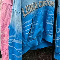 Sweat-shirts à fermeture éclair intégrale pour hommes, style Y2K, rose délavé, imprimé tie-dye à rayures de tigre, avec logo en strass personnalisé OEM, fabricant