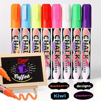 Marqueur de craie liquide effaçable sans poussière à pointe oblique, 46 couleurs vives, en stock usine