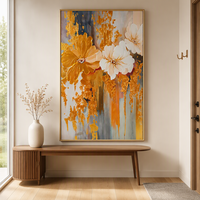 Peinture sur toile décorative personnalisée en gros, grande taille, style classique, peinture à l'huile encadrée, décoration murale florale pour chambre