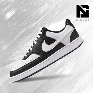Nike Wmns Court Vision Low Next Nature 'สีดำสีขาว' รองเท้าลำลองแบบผูกเชือกสำหรับผู้หญิง - Product Image 1