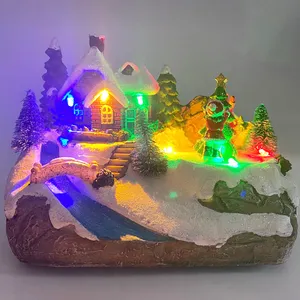 2022 Wholesale Christmas Village with Led Light Christmas Decorations House Ornaments Navidad Gifts