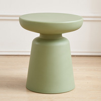 Table d'appoint en matériau PE au design créatif, style crème simple, table basse en plastique, table basse en forme de champignon, table basse d'angle