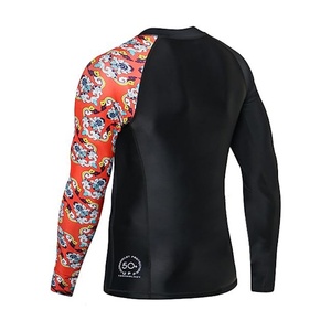 Custom Rash Guard Men Sublimation <b>Printed</b> Wholesale Spandex Rash Guard <b>Surfing</b> Diving Rash Guard Men Compression Shirts - Product Image 6