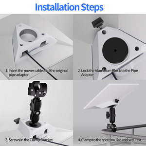 Adjustable Starlink <b>Mini</b> Pole Mount Compatible with Starlink <b>Mini</b> OEM Pipe Starlink Bracket Adapter For Car RV Roof Rack Yacht - Product Image 4