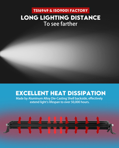Thanh đèn <span class=keywords><strong>LED</strong></span> sương mù siêu sáng <span class=keywords><strong>Aurora</strong></span> 22 <span class=keywords><strong>inch</strong></span> 12V, đèn báo hiệu màu hổ phách, dành cho cản xe hơi, xe tải, xe địa hình Can Amx3, đèn pha 4X4 UTV - Product Image 6