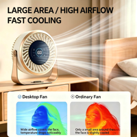Ventilateur de bureau rechargeable par USB, 10000mAh, ventilateur de table portable, commande tactile, 100 vitesses avec lumière nocturne LED, ventilateur de refroidissement réglable
