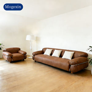 Juego de Sofás de Cuero Italiano Moderno con Reclinables para Sala de Estar, Apartamento, Centro Comercial, Hotel, Villa, Uso Interior - Product Image 5