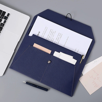 Porte-documents en cuir A4 imperméable personnalisé, rangement d'informations professionnelles, fournitures de bureau scolaire, dossiers en PU avec poches