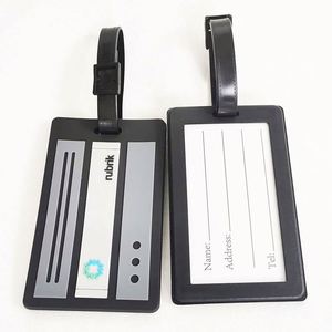 Étiquettes personnalisées en caoutchouc souple 3D avec logo et nom pour bagages/sacs à main, avec boucle en plastique, vente en gros - Product Image 2