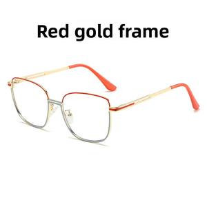 Nuevas gafas de luz azul fotocromáticas de Marco grande de moda con marco de doble color y gafas de ojo de gato de metal de gama alta - Product Image 6