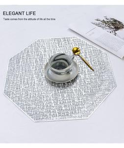 Classic Eco-Friendly PVC <strong>Placemat</strong> <strong>for</strong> Dinner <strong>Table</strong> Octagonal Hollow Heat-insulated Waterproof Non-Slip 38x16cm 5 Colours XY - Product Image 6