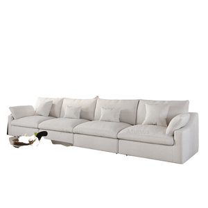Sofá Seccional Modular Extensible ATUNUS en Forma de L, 3/4/7 Plazas, Tela Chenille, Estilo Nórdico, Negro, Blanco y Gris - Product Image 3