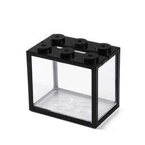 Grand seau en plastique Aquarium pour <span class=keywords><strong>Lego</strong></span> Block Creative Micro Landscape for Living Room Cute Mini Small <span class=keywords><strong>Fish</strong></span> Doll Box - Product Image 1