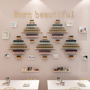 Étagère à vernis à ongles rectangulaire, présentoir de manucure mural, portable, en fer forgé solide, utilisation professionnelle en salon - Product Image 1