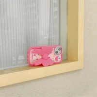Étui antichoc en silicone véritable avec design 3D étoile et nœud mignon pour 15/14 Pro Max/13/12/11