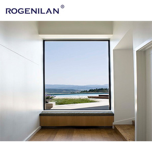 Nhà máy kính đôi bão tác động nhôm lớn và cửa sổ cố định nhôm hình ảnh cửa sổ Quảng Đông Đen đu ngang - Product Image 5