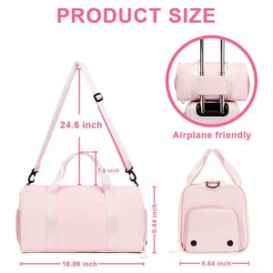 กระเป๋าเดินทางอเนกประสงค์สำหรับผู้หญิง กระเป๋าใส่ของสำหรับออกกำลังกาย กันน้ำ พร้อมช่องใส่รองเท้า - Product Image 3