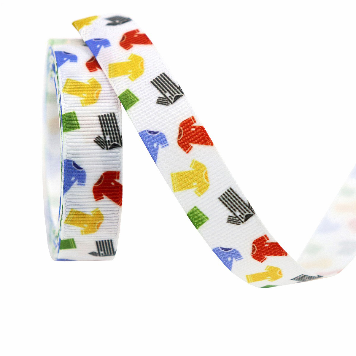 Chemise-Blanc Multicolore-1,6 cm*10yds