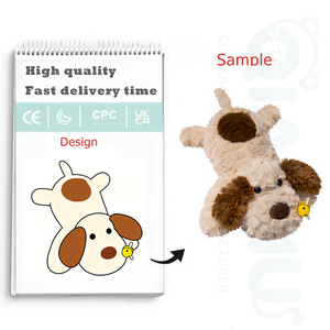 Vente en gros de chiot couché en peluche avec petite abeille animal en peluche maison canapé décoration bébé oreiller de couchage en peluche grandes oreilles chien poupée - Product Image 1