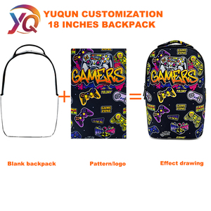 Sac à dos de sublimation pour ordinateur portable, cartable d'école, sac à dos étudiant amusant, motif graffiti, en tissu Oxford, avec fermeture éclair, écologique, grande capacité, nouvelle mode - Product Image 1