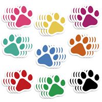 Rouleau d'autocollants empreintes de pattes, 500 pièces, étiquettes rondes de 2.5cm, empreintes de pattes d'animaux, auto-adhésives, pour enfants, artisanat, journal, vente en gros