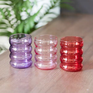 Vaso de Vidrio de Borosilicato Alto con Diseño de Ondas de Colores, Vasos Únicos para Beber, Café Helado, Cerveza Congelada, Vasos de Vino con Relieve - Product Image 2