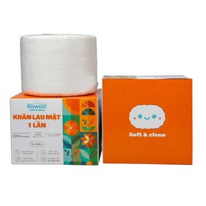 ผ้าเช็ดหน้าแบบม้วนขายส่ง คาวาอี้ ผสมเยื่อไม้ 1 ชั้น คุณภาพสูง นุ่ม สำหรับดูแลความงาม เช็ดเครื่องสำอาง KMML เวียดนาม - Product Image 1