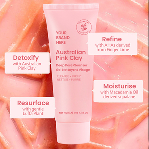Produits de soins de la peau de marque privée masque à l'argile rose nettoyant pour le visage nettoyant pour le visage exfoliant exfoliant corps gommage ensemble de soins de la peau - Product Image 3