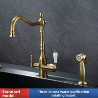 Robinet de lavabo rétro en laiton de style européen français, monocommande eau froide/chaude, avec cartouche céramique, à poser sur le rebord, pour balcon, maison, hôtel