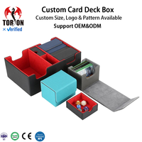 Boîte de rangement portable Torson en cuir PU avec séparateurs et porte-dés, grande capacité, étui personnalisé pour cartes de jeu de société, TCG et CCG d'anime