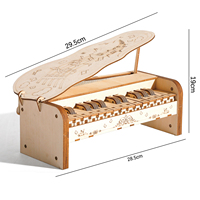 Piano Jouable en Bois 3D, Puzzle Électronique Rechargeable de Plus de 280 Pièces, Modèle de Clavier, Kit STEM, Jouet Piano Électronique en Bois 3D