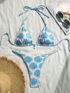 <span class=keywords><strong>Micro</strong></span> bikini <span class=keywords><strong>string</strong></span> en polyester avec coquillages cousus, style exotique et séduisant, extrêmement sexy - Product Image 6